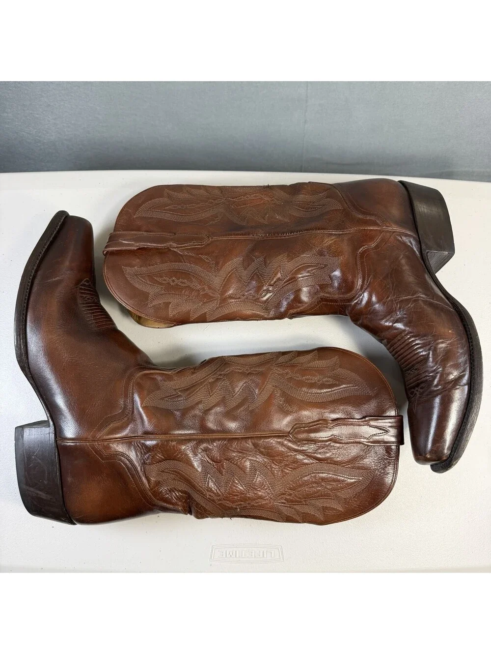 El Dorado Handmade Antique Calf Western Cowboy Boots Mens 12 Square Toe ED1111